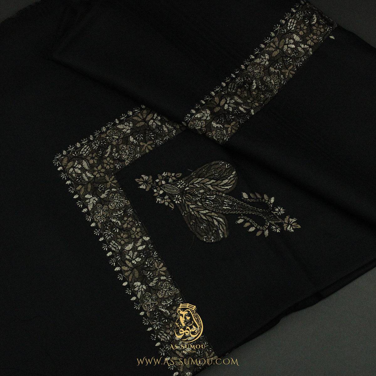 PREMIUM BLACK AUTHENTIC YEMENI SHEMAGH SCARF BL167