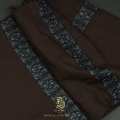 Premium Dark Brown Authentic Yemeni Shemagh Scarf SE275