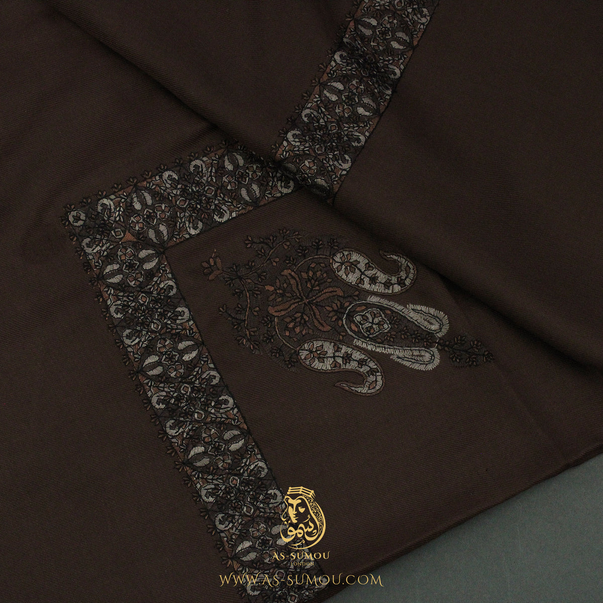 Premium Dark Brown Authentic Yemeni Shemagh Scarf SE277