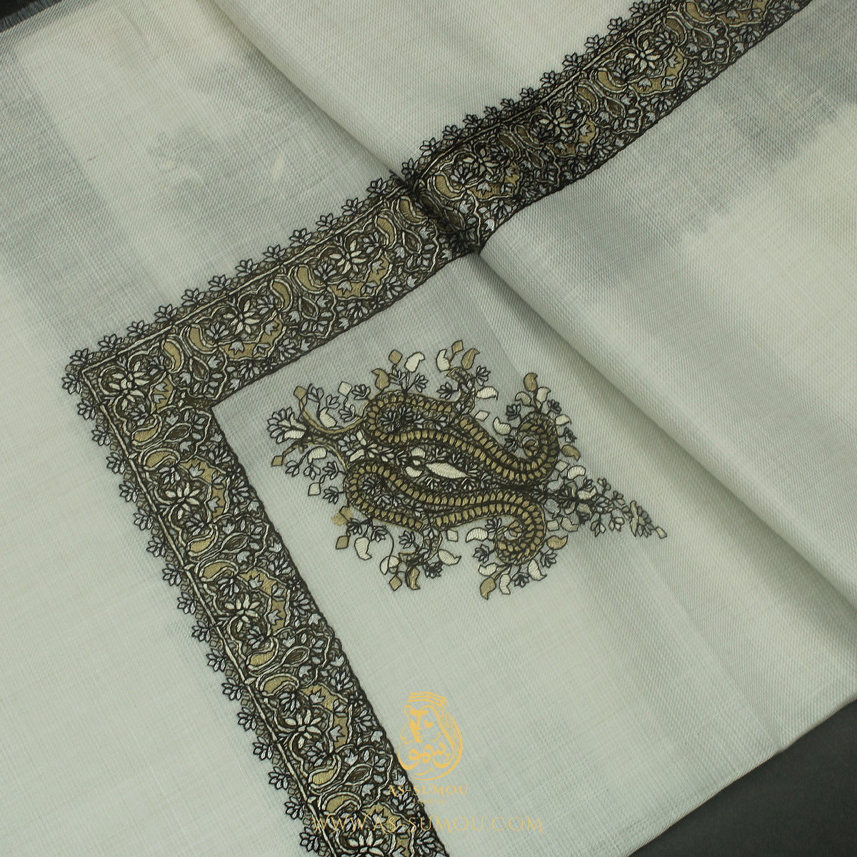 Premium White Authentic Yemeni Shemagh Scarf WH235