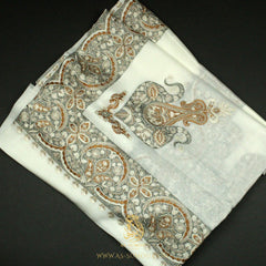 PREMIUM WHITE AUTHENTIC OMANI MASSAR SCARF OM130