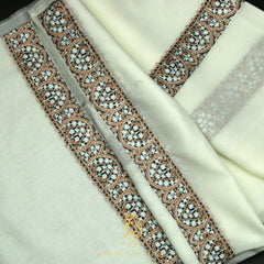 PREMIUM WHITE AUTHENTIC YEMENI SHEMAGH SCARF WH189