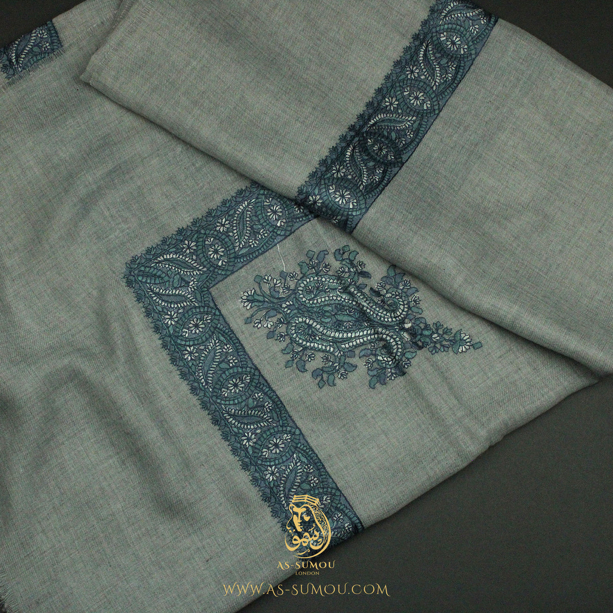 PREMIUM GREY AUTHENTIC YEMENI SHEMAGH SCARF SE218