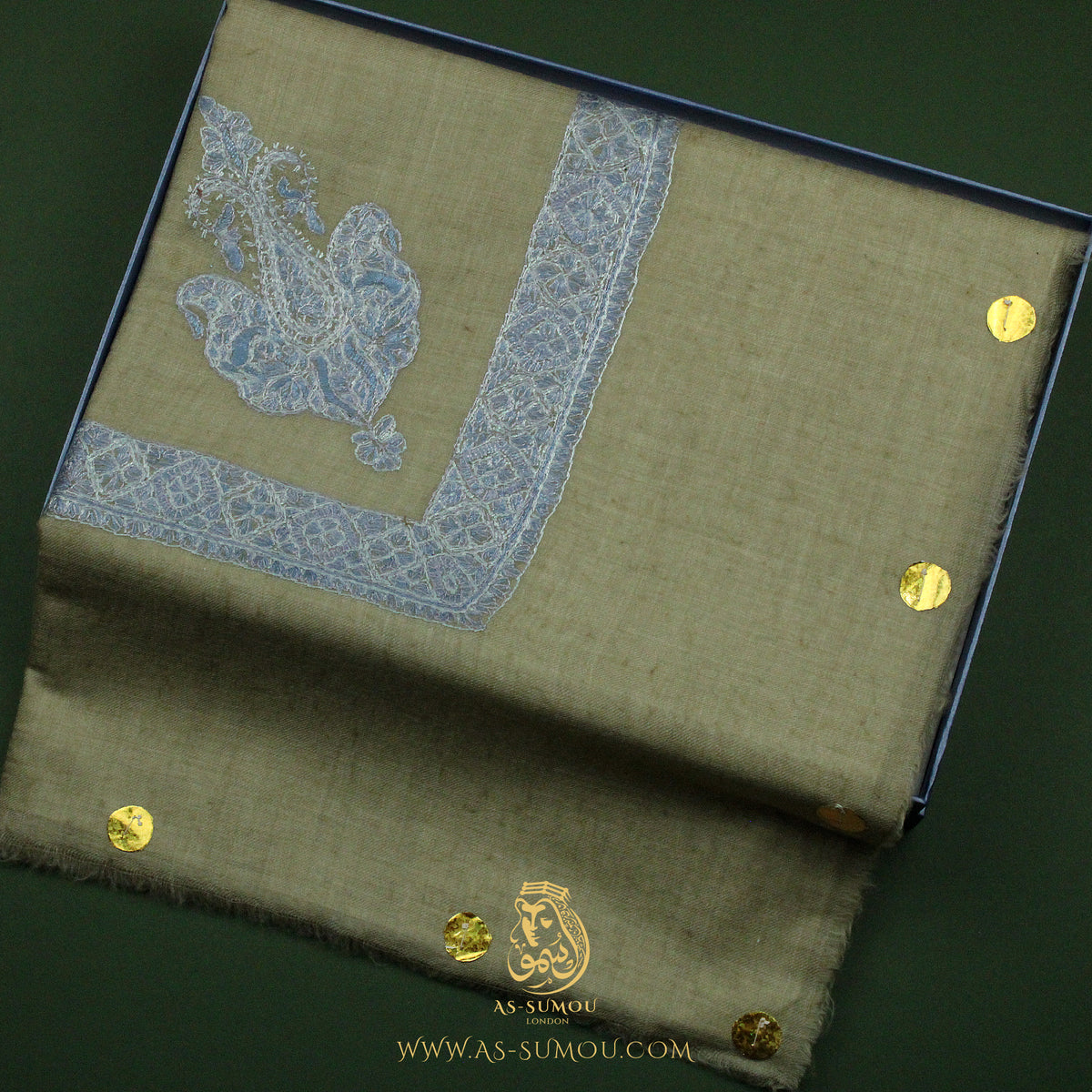 LUXURY HANDMADE OLIVE YEMENI SHEMAGH