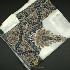 PREMIUM WHITE AUTHENTIC OMANI MASSAR SCARF OM129