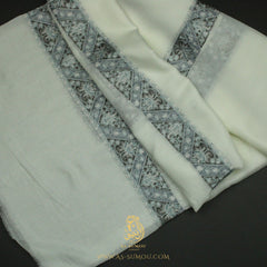 PREMIUM WHITE AUTHENTIC YEMENI SHEMAGH SCARF WH194
