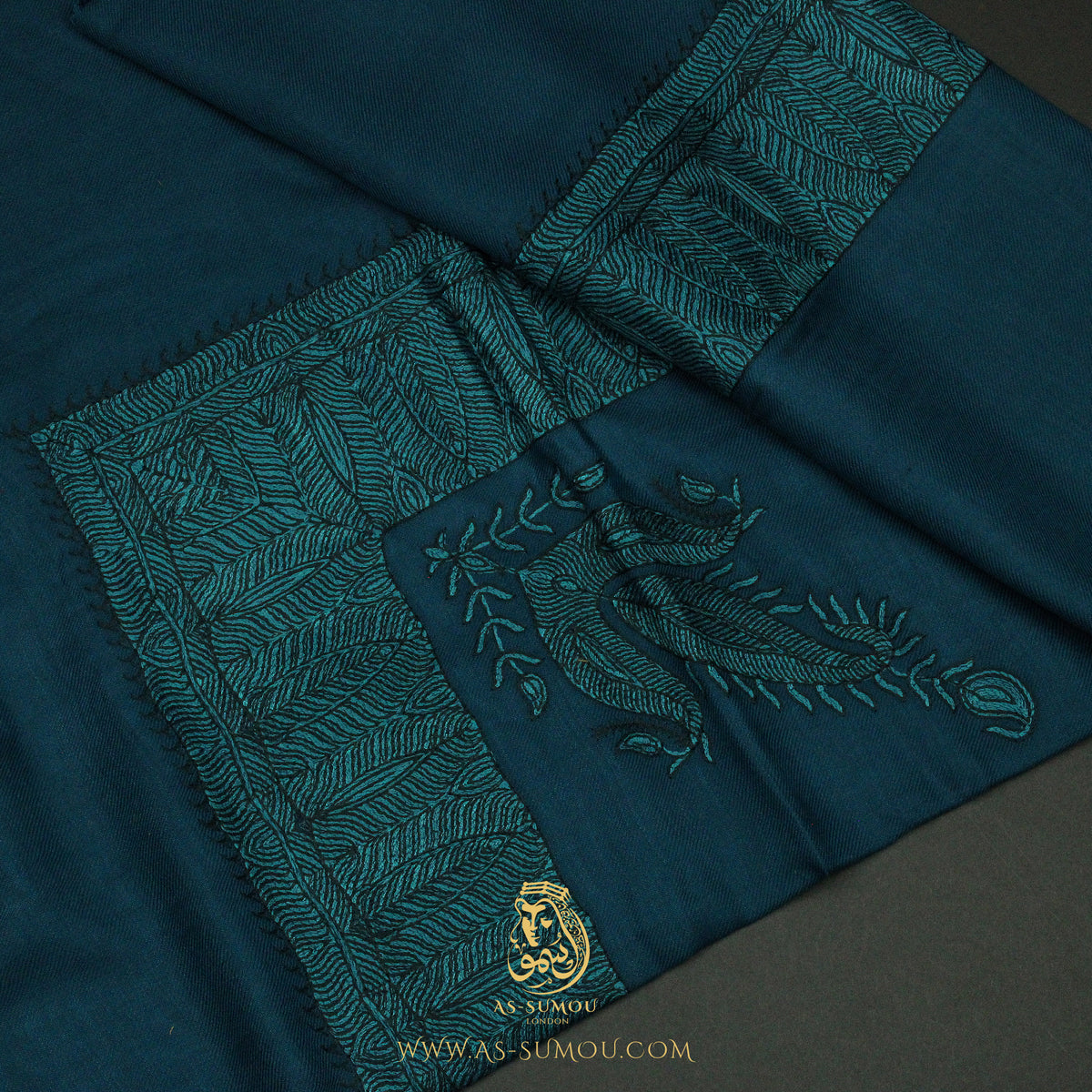 PREMIUM TEAL ELEGANT QATARI SHEMAGH SCARF QR59
