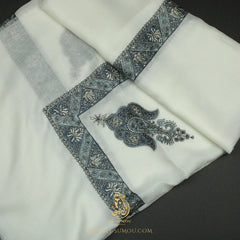 PREMIUM WHITE AUTHENTIC YEMENI SHEMAGH SCARF WH196