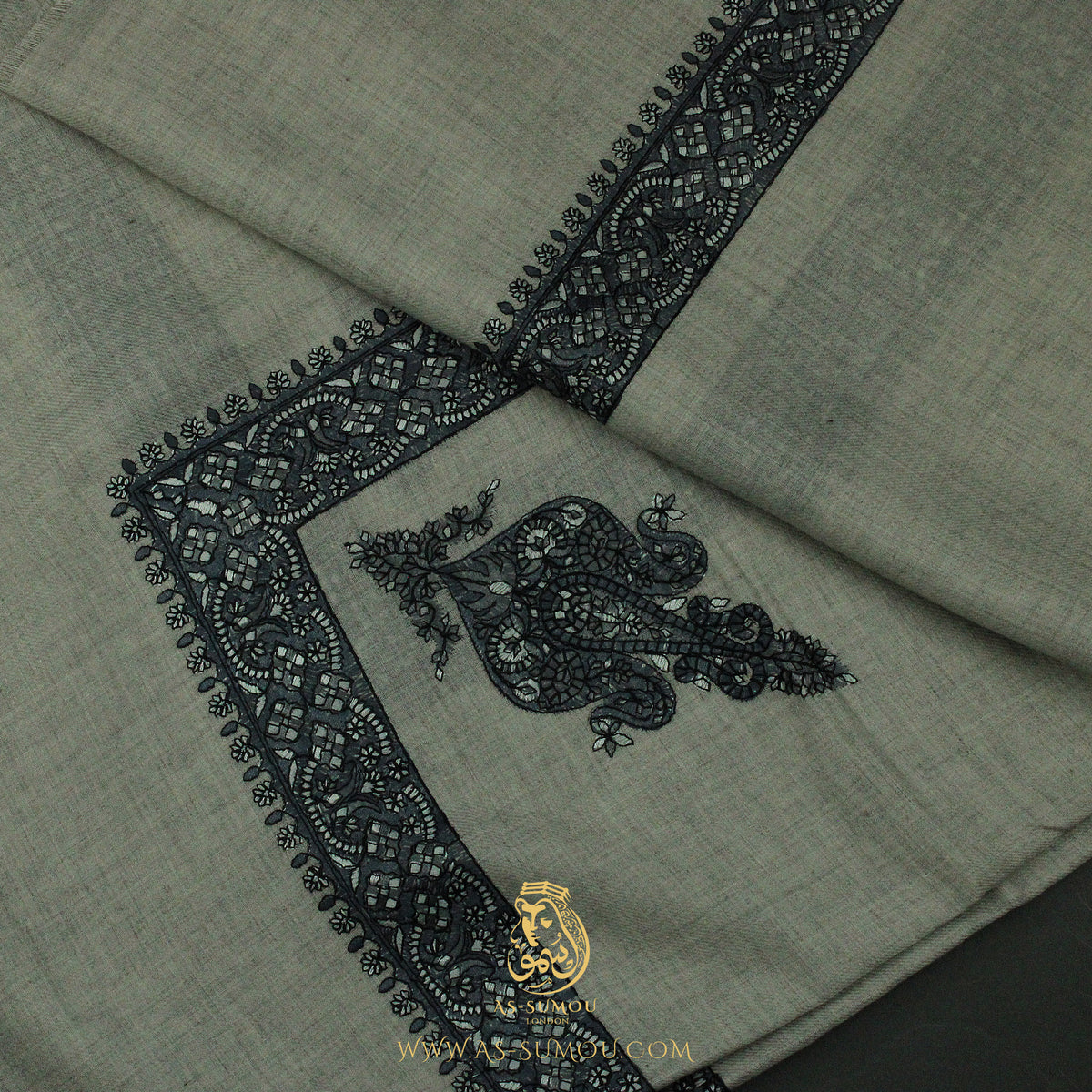 Premium Grey Authentic Yemeni Shemagh Scarf SE291