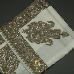 PREMIUM WHITE AUTHENTIC YEMENI SHEMAGH SCARF WH209