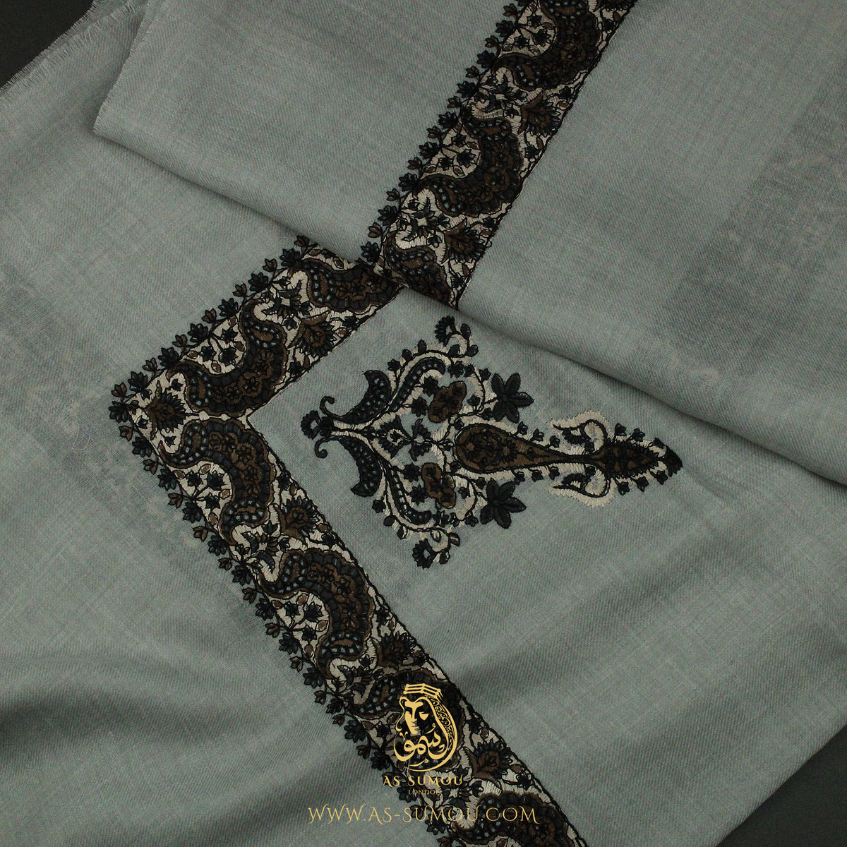 Premium Grey Authentic Yemeni Shemagh Scarf SE293