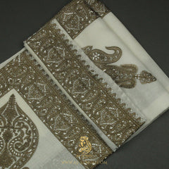PREMIUM WHITE AUTHENTIC YEMENI SHEMAGH SCARF WH209
