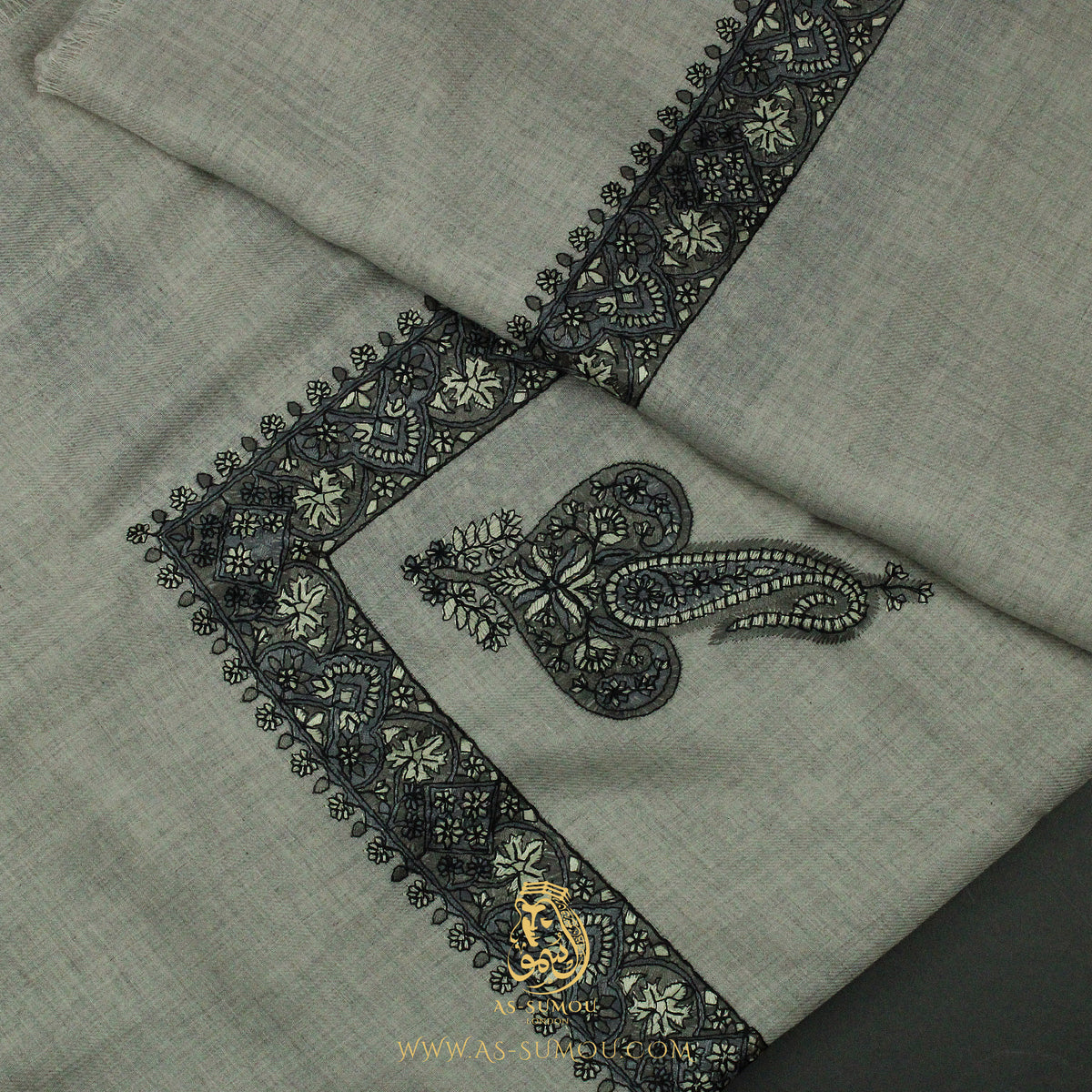 Premium Grey Authentic Yemeni Shemagh Scarf SE294
