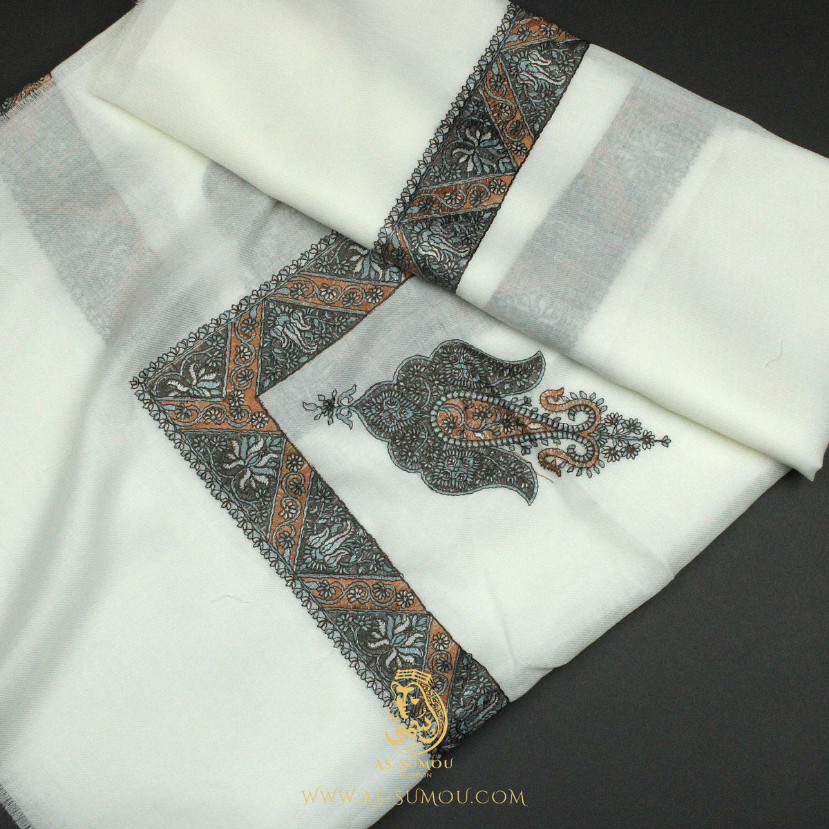 PREMIUM WHITE AUTHENTIC YEMENI SHEMAGH SCARF WH197