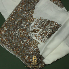 PREMIUM WHITE AUTHENTIC OMANI MASSAR SCARF OM116