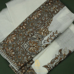 PREMIUM WHITE AUTHENTIC OMANI MASSAR SCARF OM116