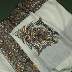 PREMIUM WHITE AUTHENTIC OMANI MASSAR SCARF OM116