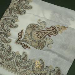 PREMIUM WHITE AUTHENTIC OMANI MASSAR SCARF OM118