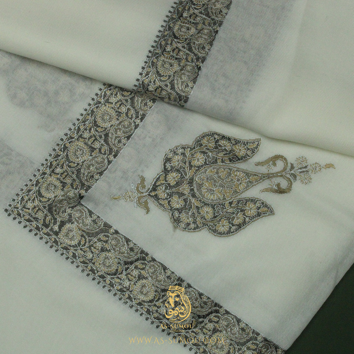 PREMIUM WHITE AUTHENTIC YEMENI SHEMAGH SCARF WH174