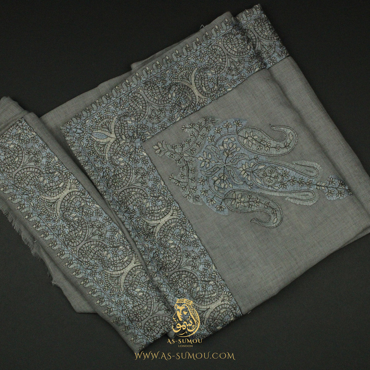 PREMIUM GREY AUTHENTIC YEMENI SHEMAGH SCARF SE204