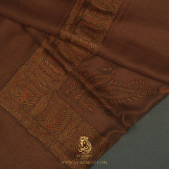 Premium Dark Brown Elegant Qatari Shemagh Scarf QR69