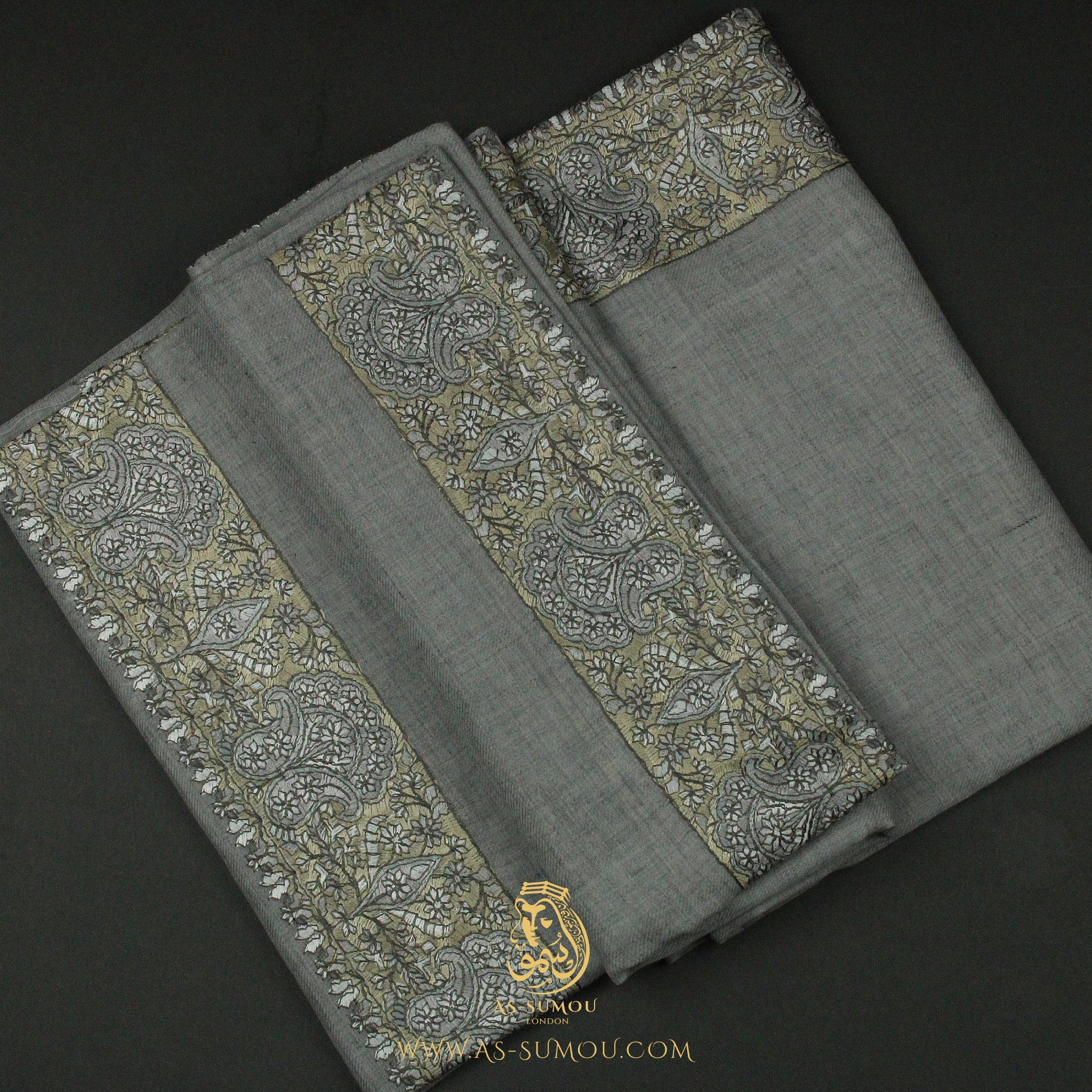 PREMIUM GREY AUTHENTIC YEMENI SHEMAGH SCARF SE166