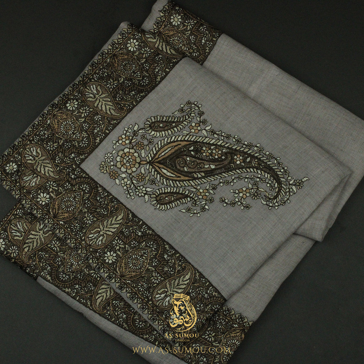 PREMIUM GREY AUTHENTIC YEMENI SHEMAGH SCARF SE169