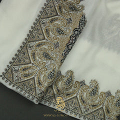 PREMIUM WHITE AUTHENTIC OMANI MASSAR SCARF OM87