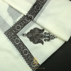 PREMIUM WHITE AUTHENTIC YEMENI SHEMAGH SCARF WH154