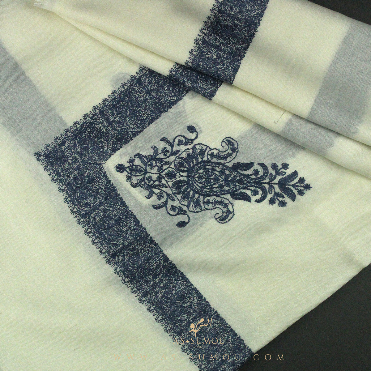 PREMIUM WHITE AUTHENTIC YEMENI SHEMAGH SCARF WH144