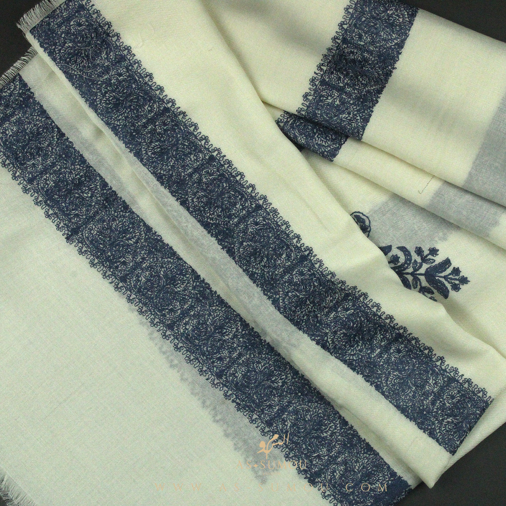 PREMIUM WHITE AUTHENTIC YEMENI SHEMAGH SCARF WH144