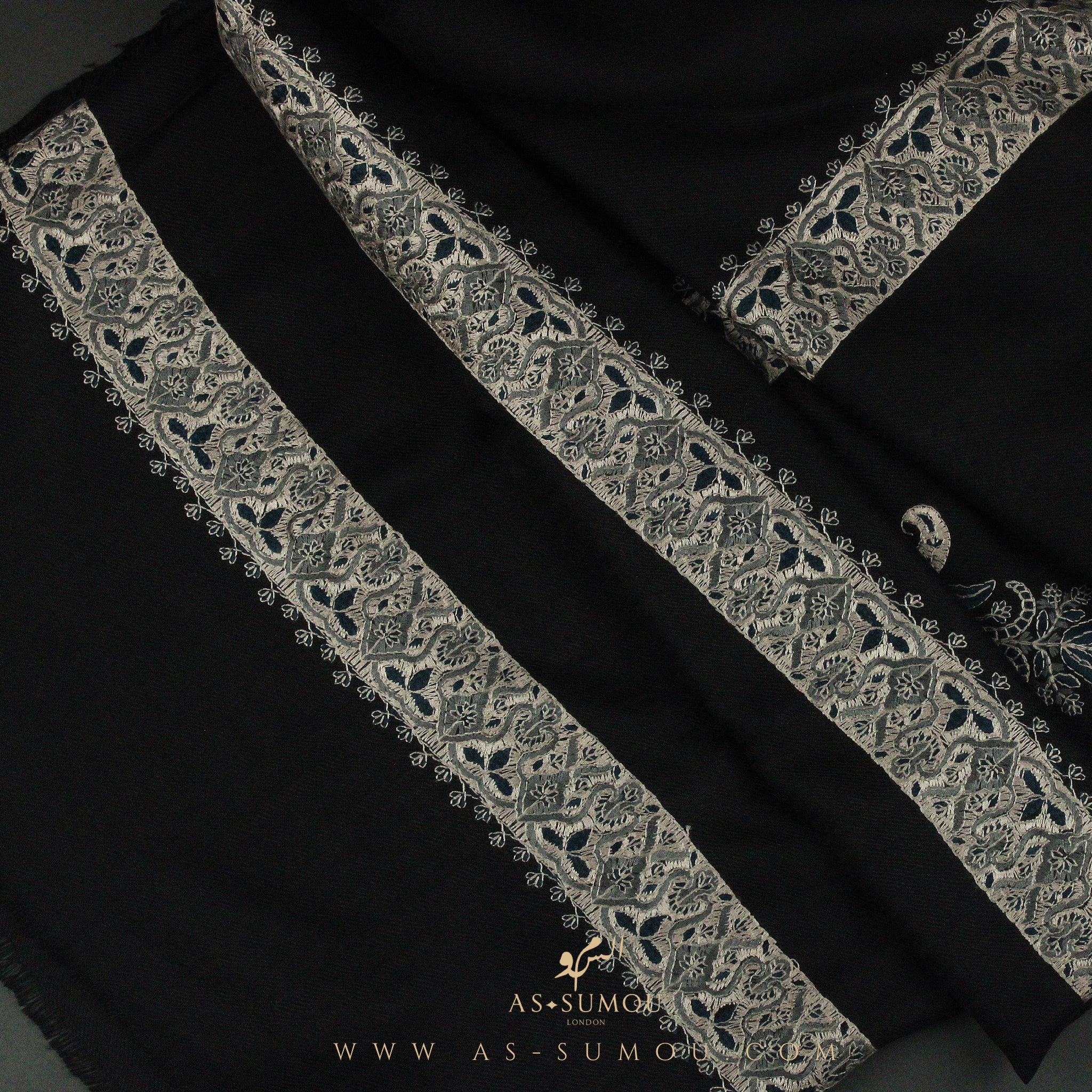 PREMIUM BLACK AUTHENTIC YEMENI SHEMAGH SCARF BL94