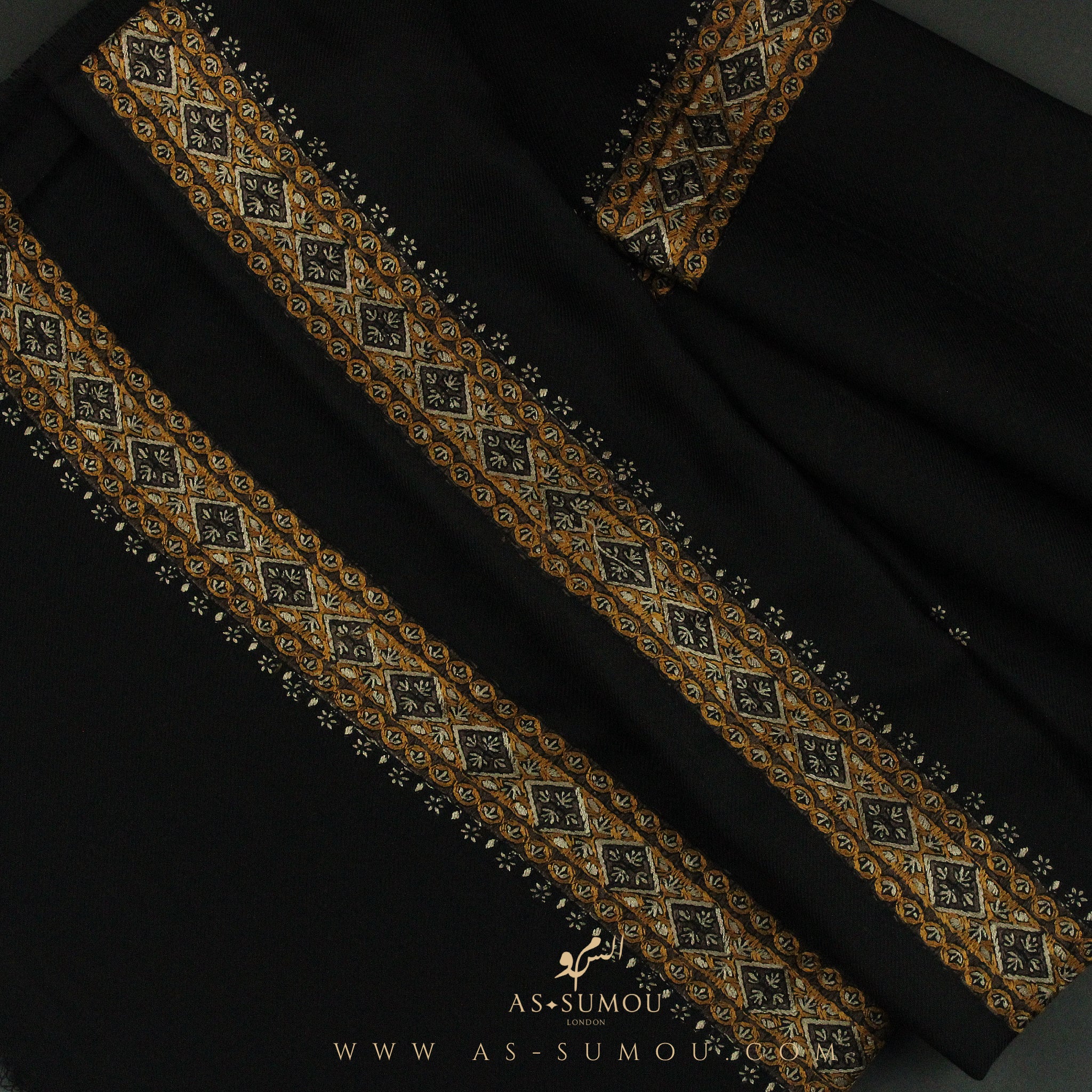 PREMIUM BLACK AUTHENTIC YEMENI SHEMAGH SCARF BL95