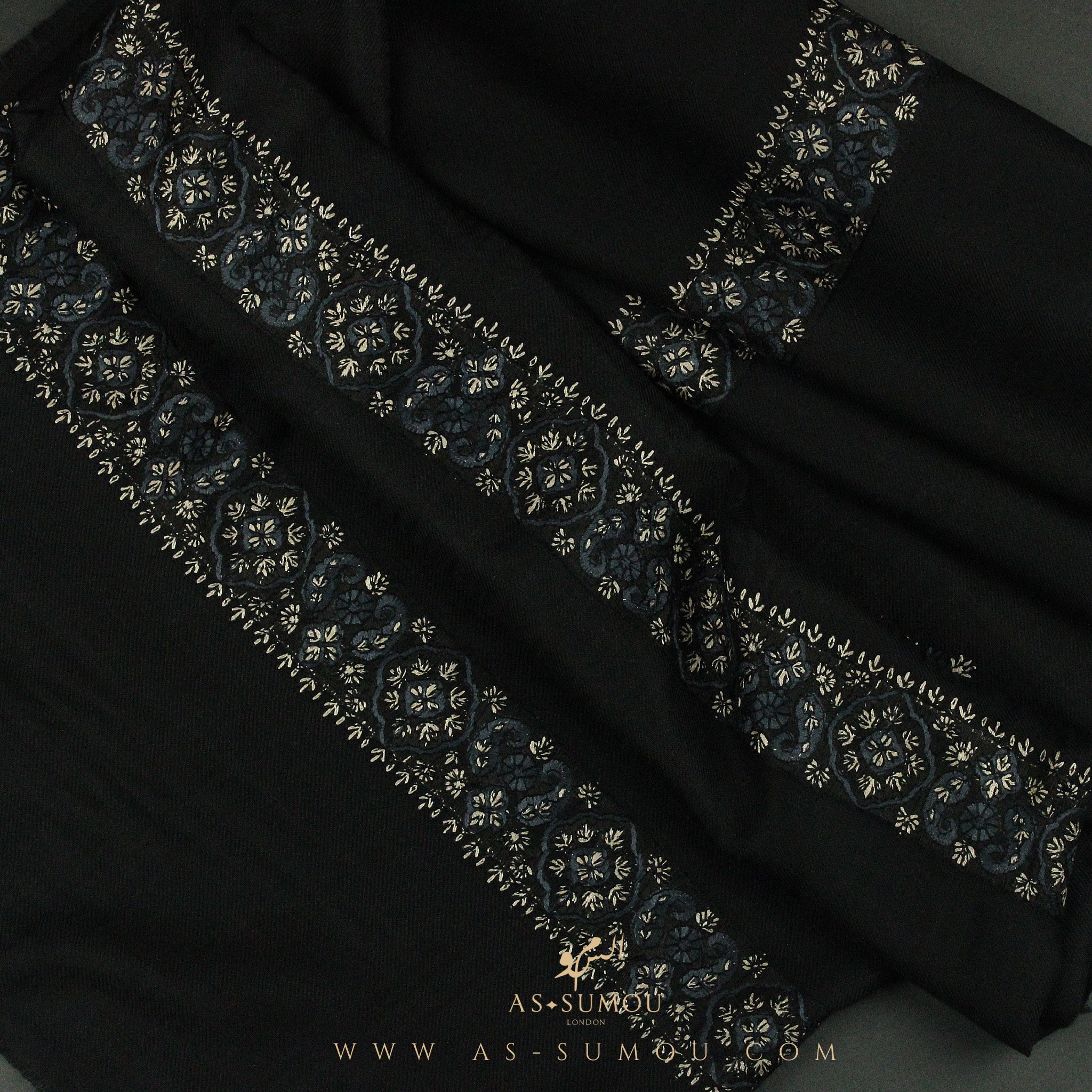 PREMIUM BLACK AUTHENTIC YEMENI SHEMAGH SCARF BL96