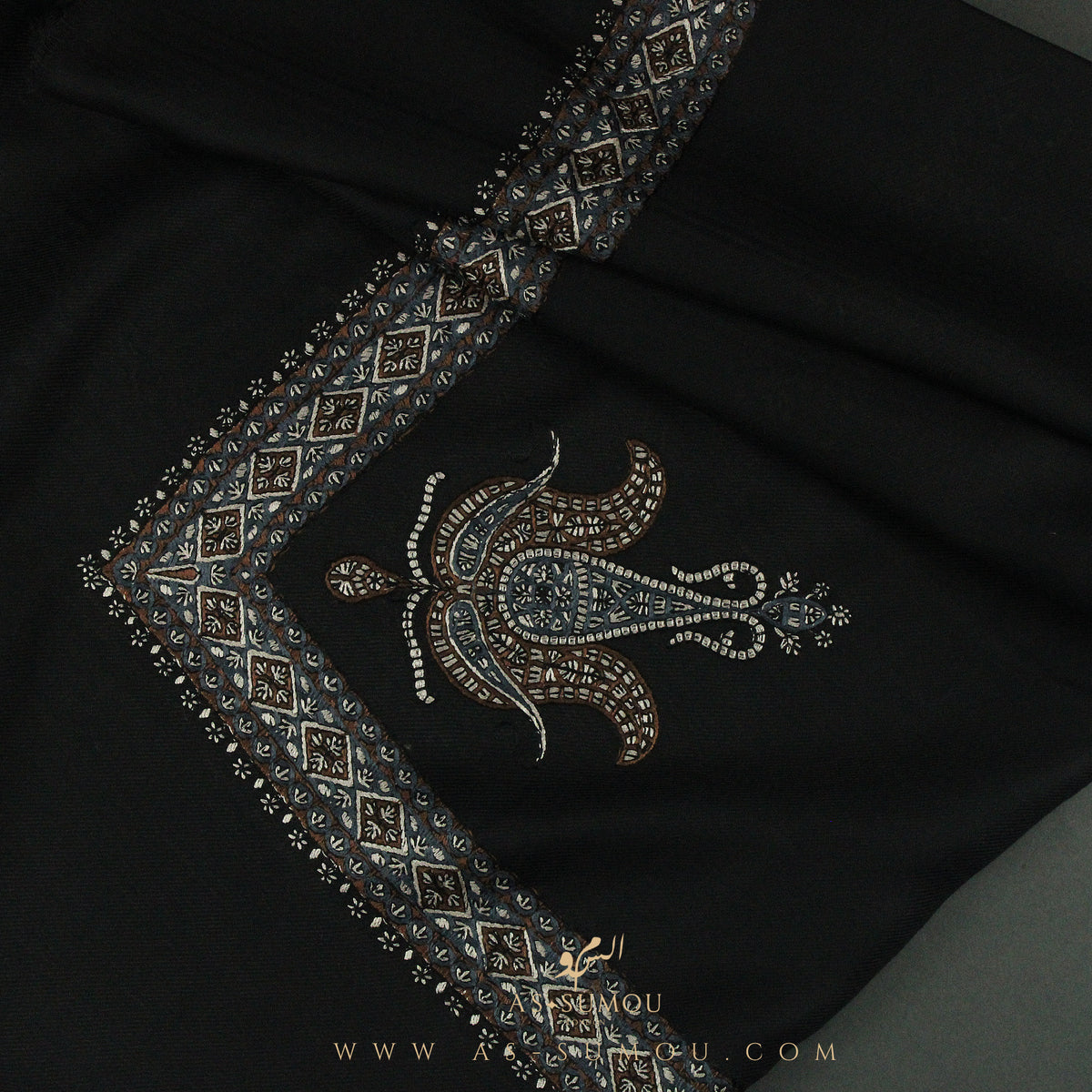 PREMIUM BLACK AUTHENTIC YEMENI SHEMAGH SCARF BL97