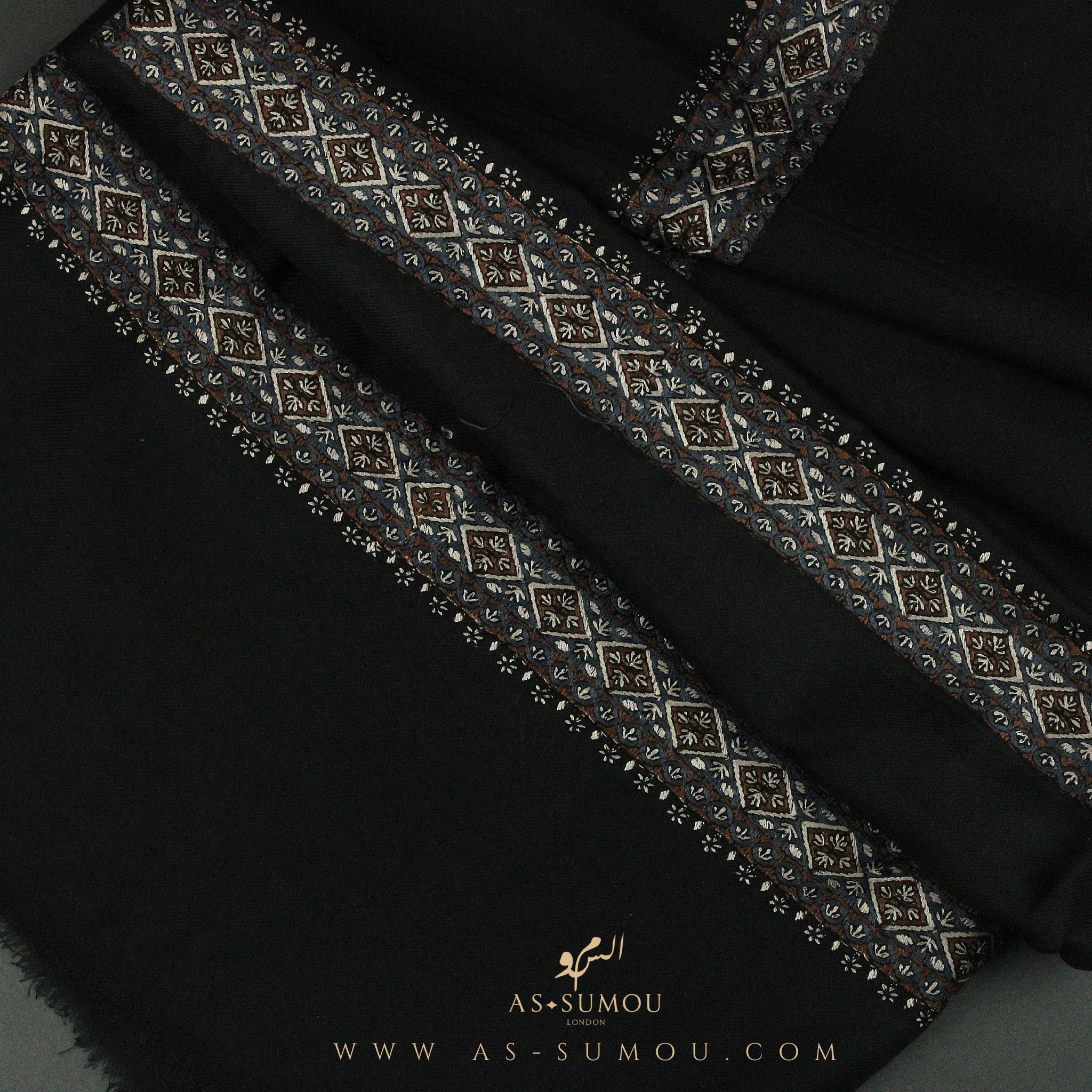 PREMIUM BLACK AUTHENTIC YEMENI SHEMAGH SCARF BL97