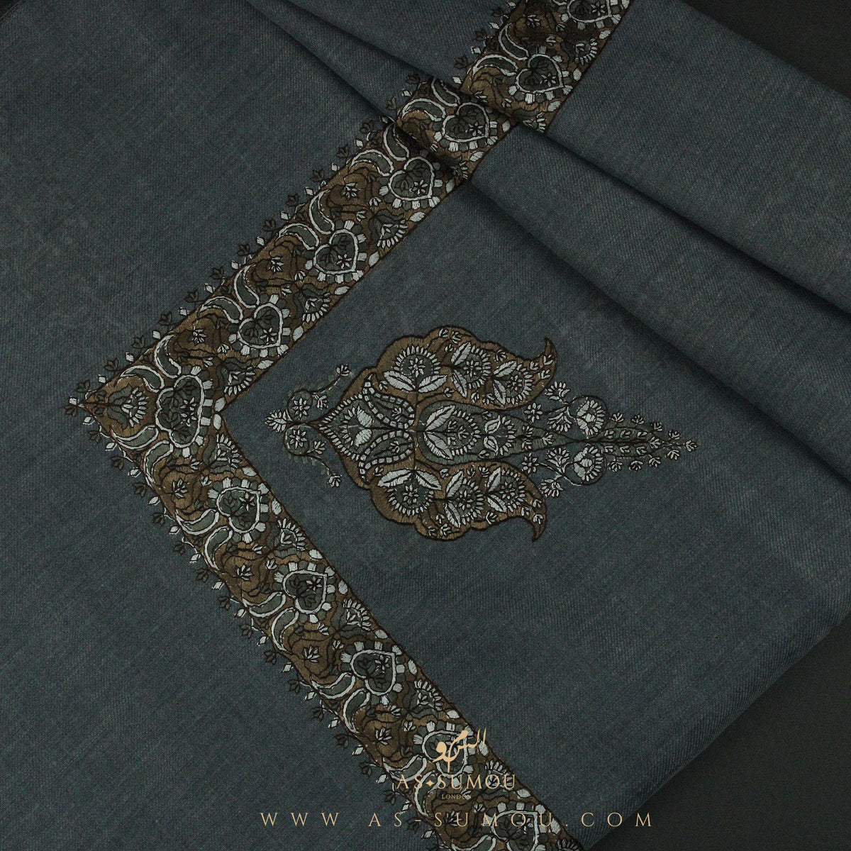 PREMIUM GREY AUTHENTIC YEMENI SHEMAGH SCARF SE131