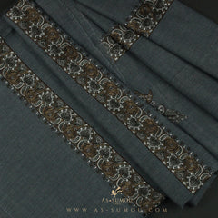 PREMIUM GREY AUTHENTIC YEMENI SHEMAGH SCARF SE131