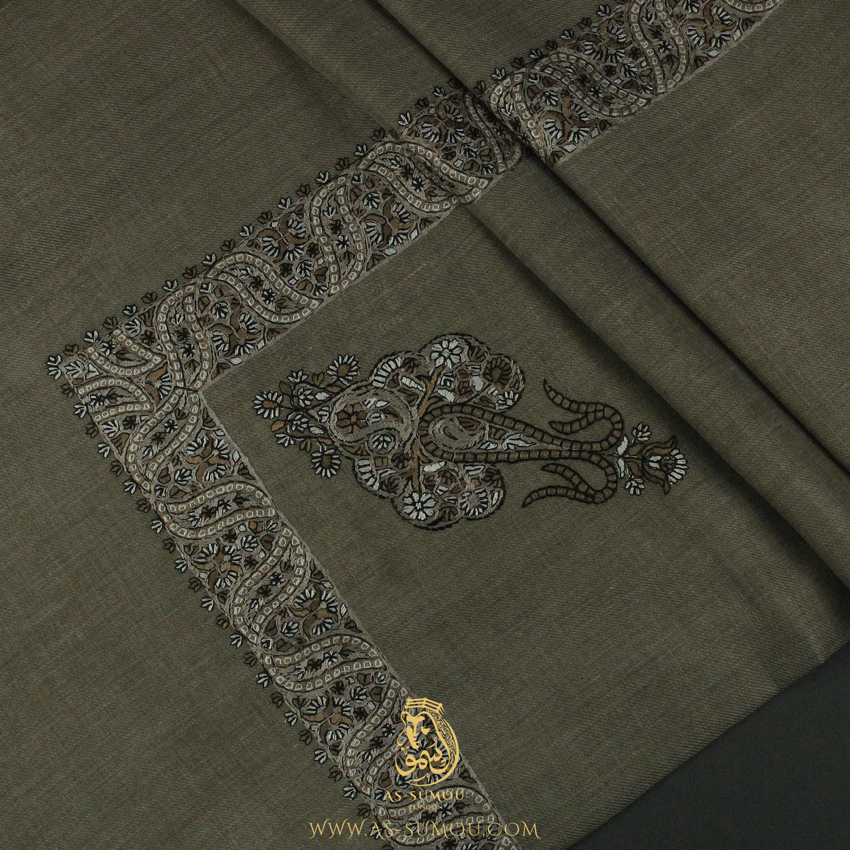 PREMIUM OLIVE AUTHENTIC YEMENI SHEMAGH SCARF SE133