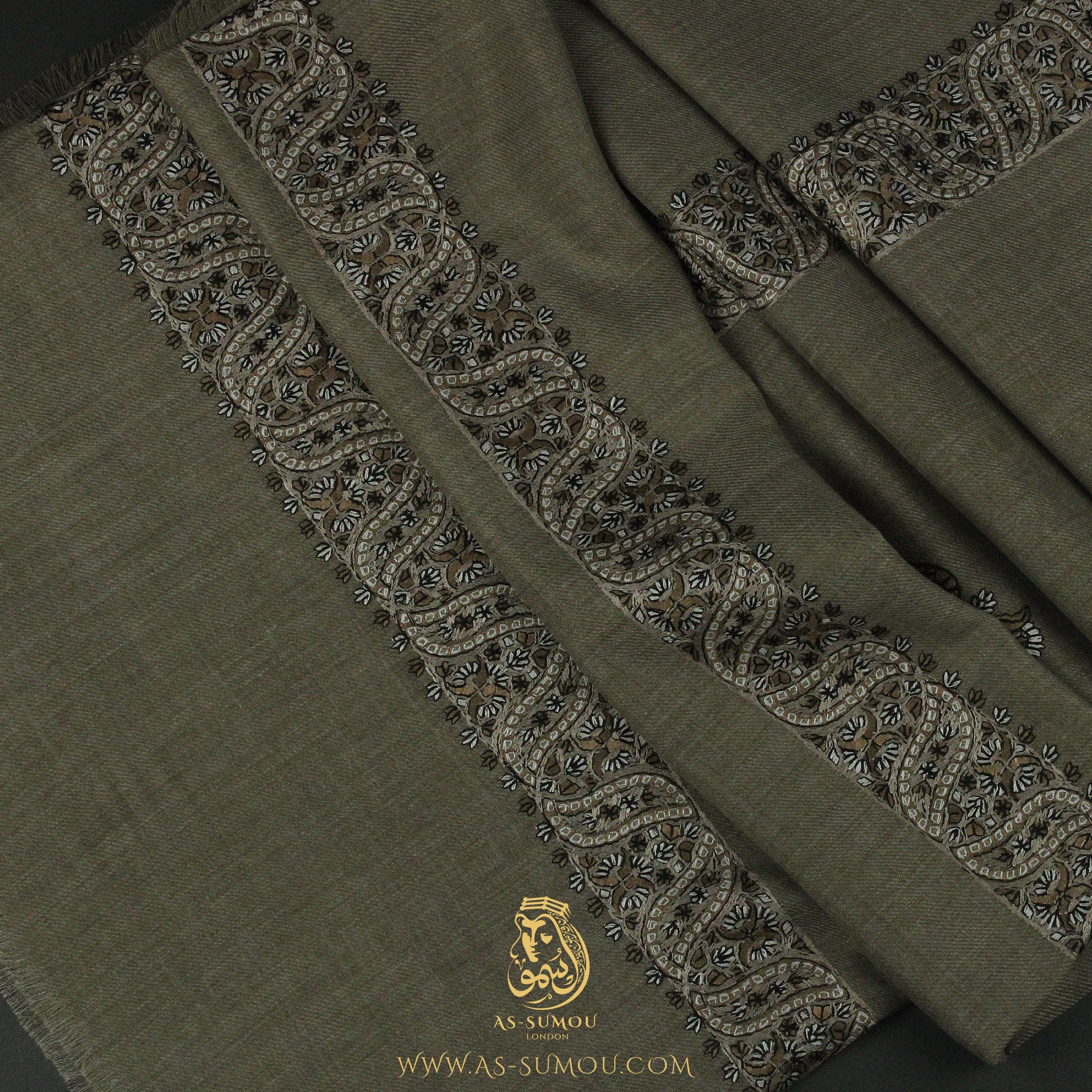 PREMIUM OLIVE AUTHENTIC YEMENI SHEMAGH SCARF SE133