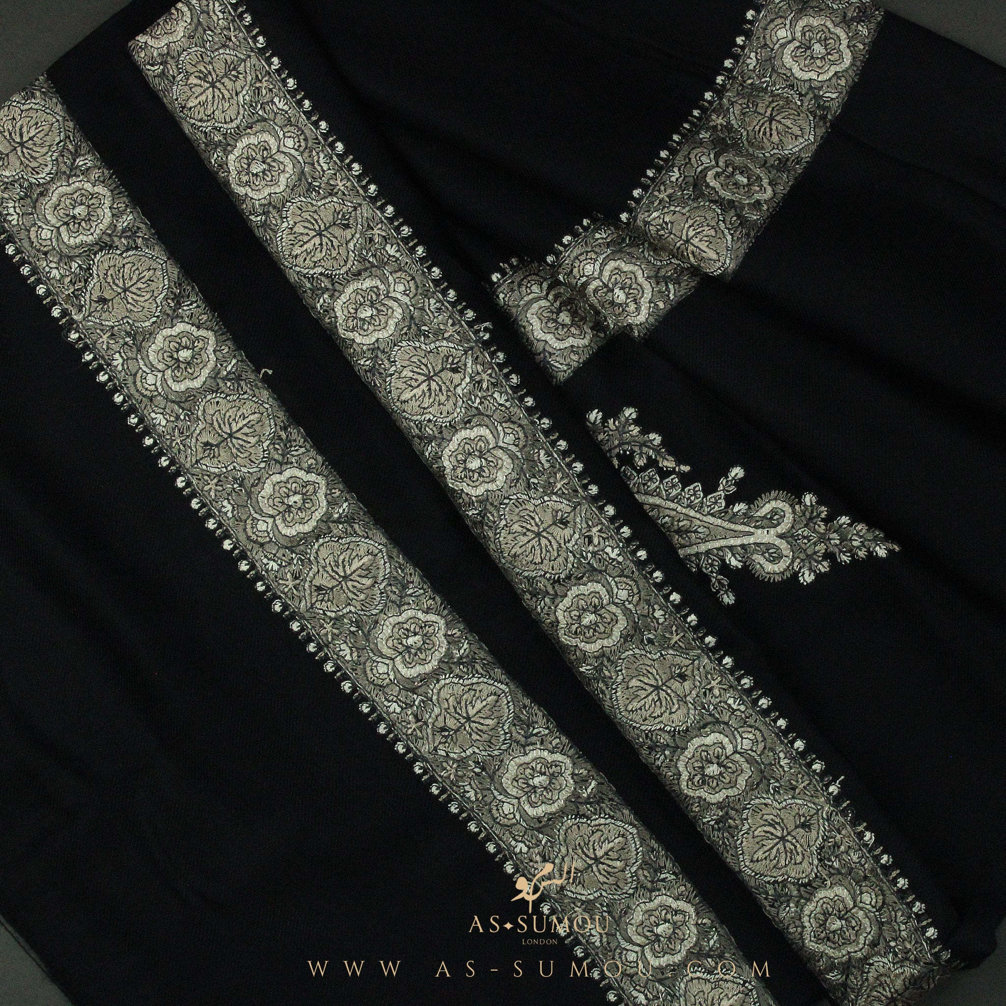 PREMIUM BLACK AUTHENTIC YEMENI SHEMAGH SCARF BL93