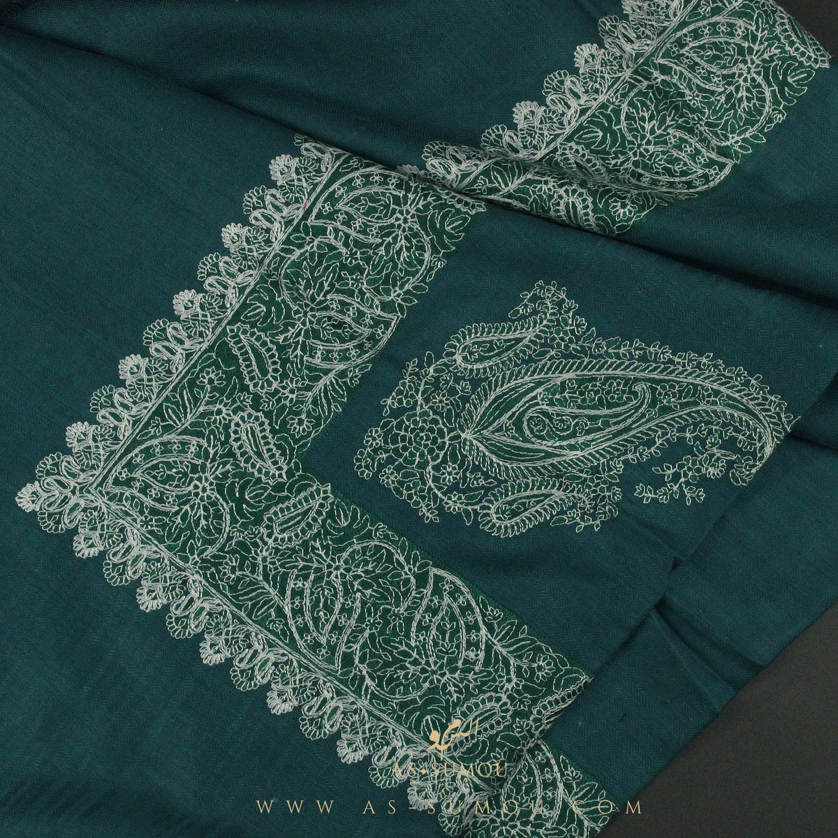 PREMIUM TEAL AUTHENTIC YEMENI SHEMAGH SCARF SE126