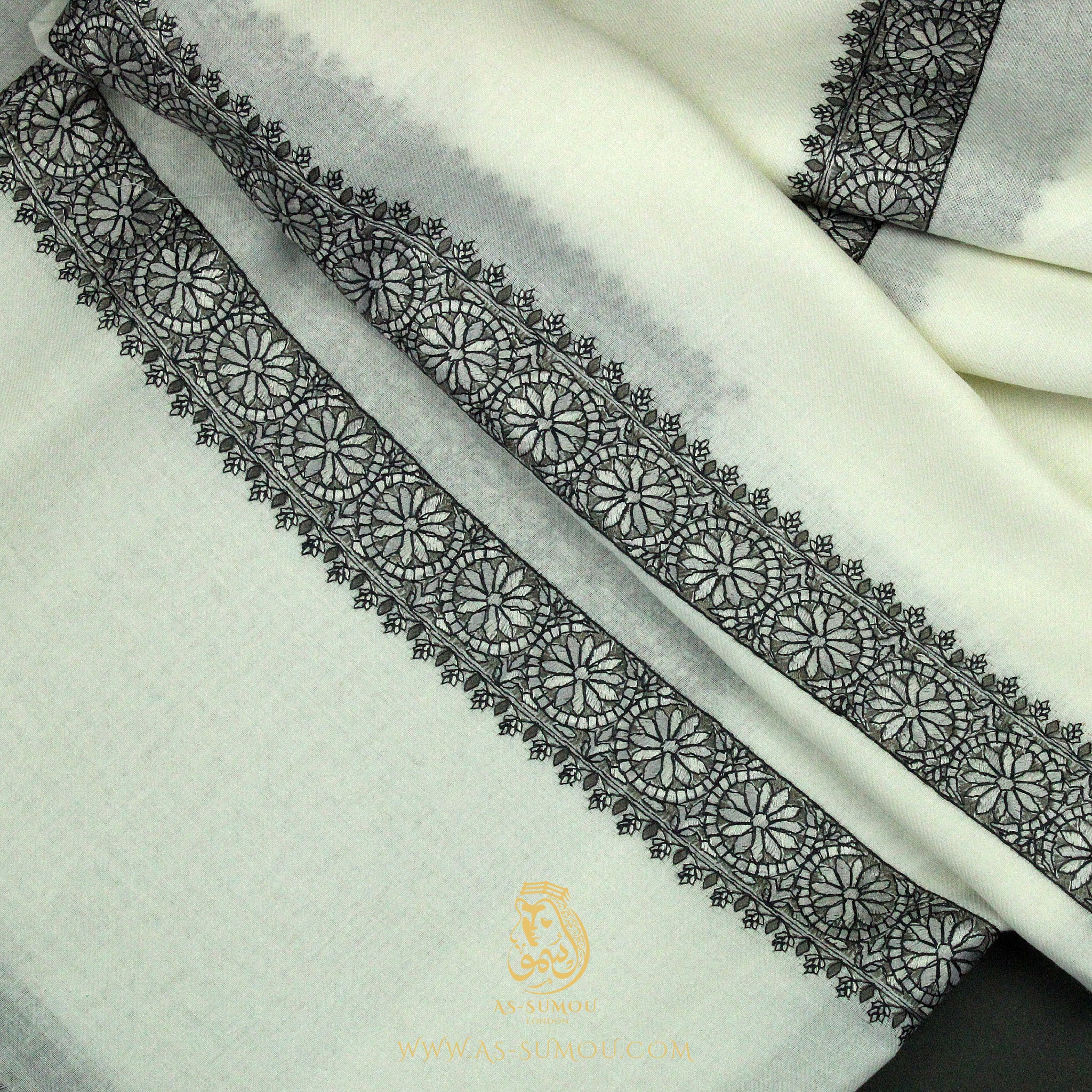 PREMIUM WHITE AUTHENTIC YEMENI SHEMAGH SCARF WH150
