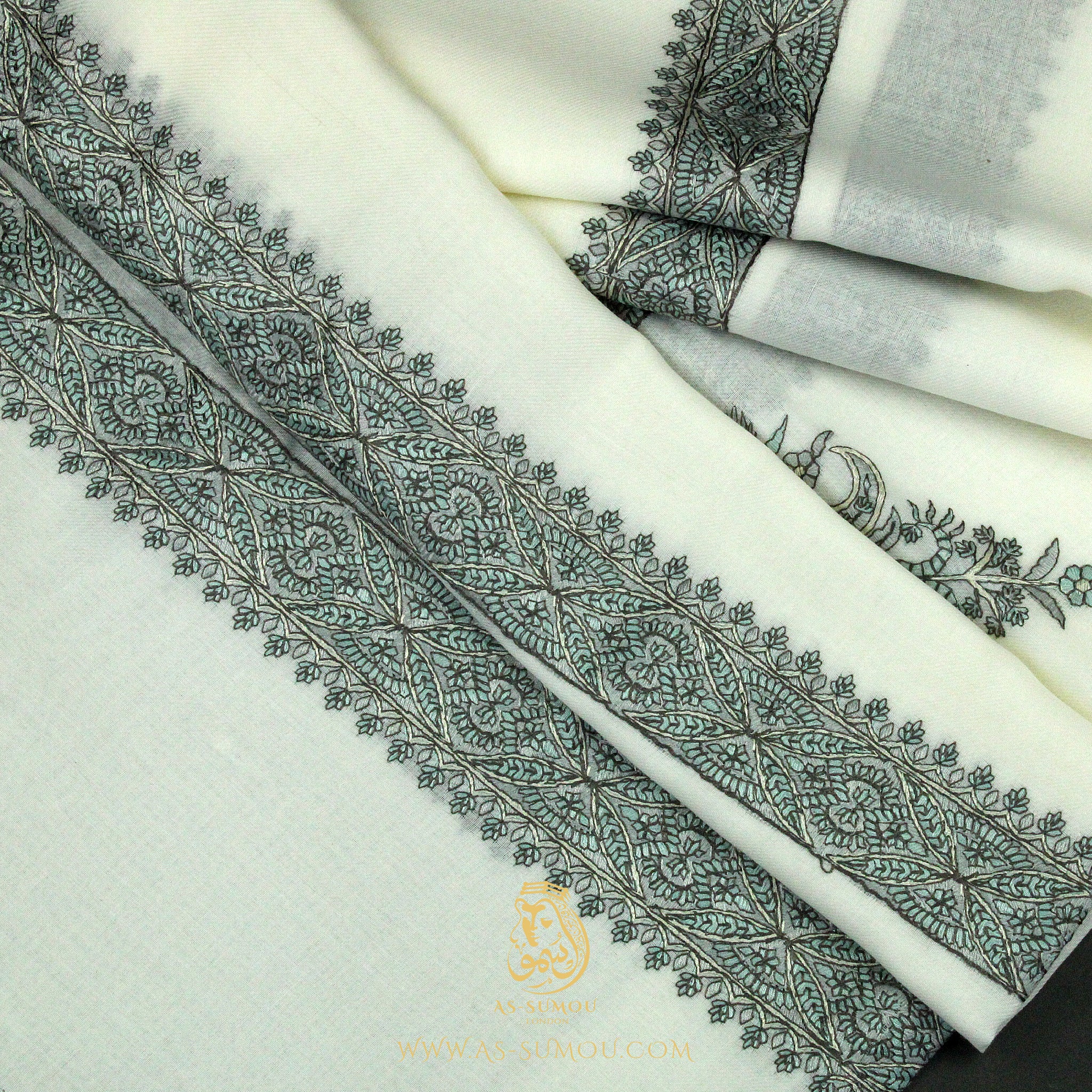 PREMIUM WHITE AUTHENTIC YEMENI SHEMAGH SCARF WH151