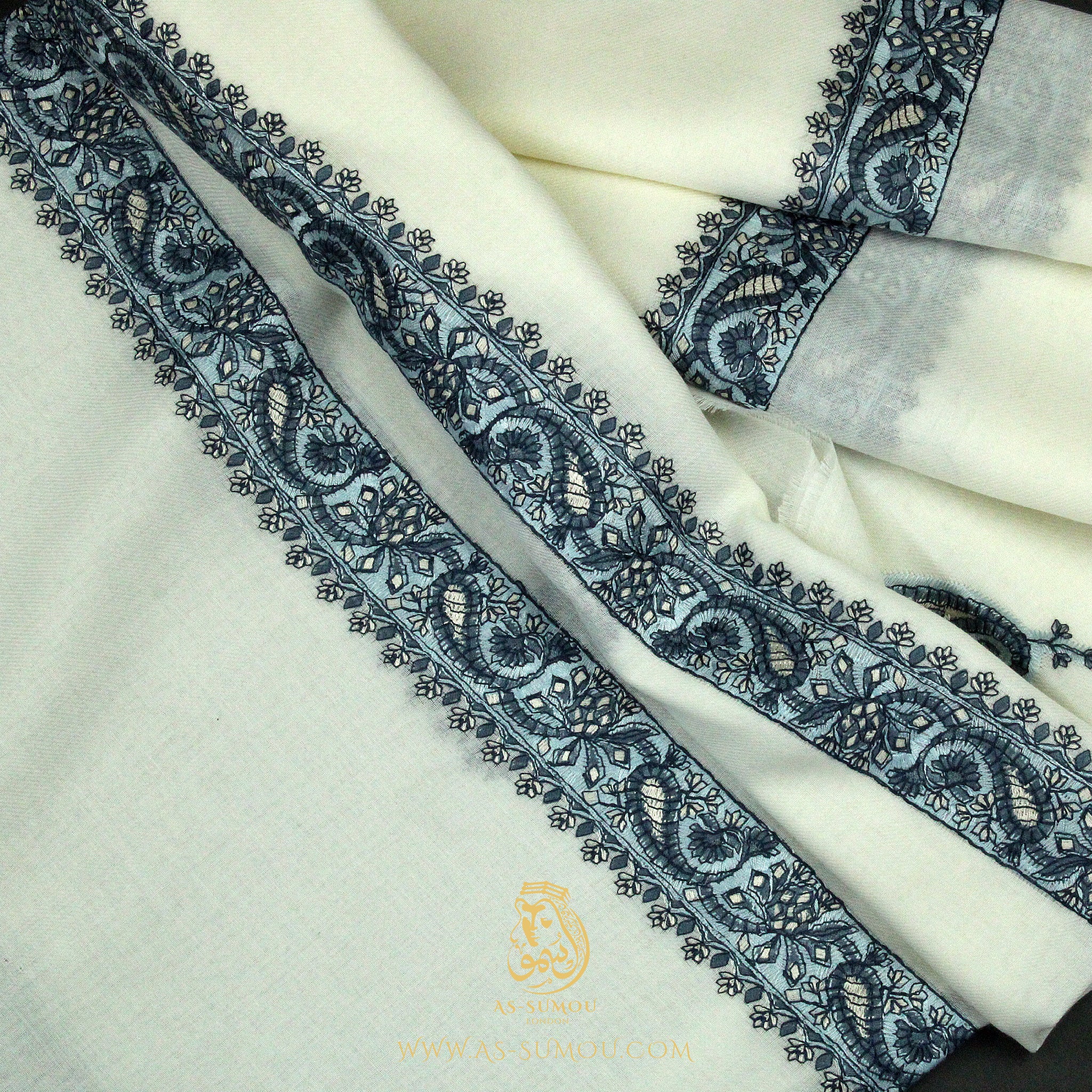 PREMIUM WHITE AUTHENTIC YEMENI SHEMAGH SCARF WH153
