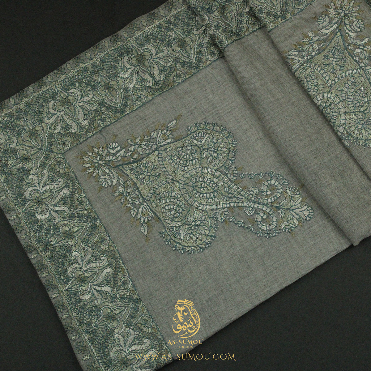 PREMIUM GREY AUTHENTIC YEMENI SHEMAGH SCARF SE143