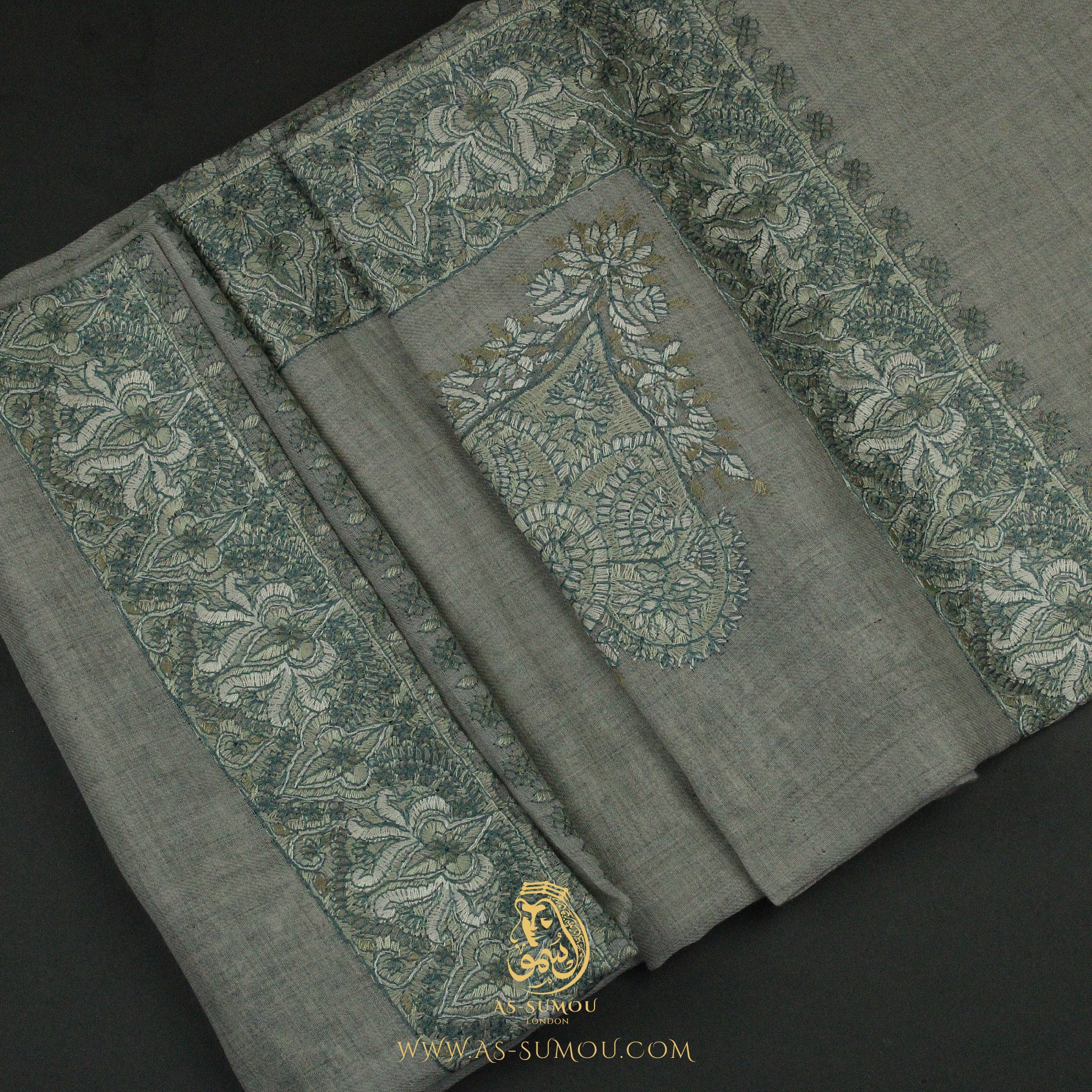 PREMIUM GREY AUTHENTIC YEMENI SHEMAGH SCARF SE143