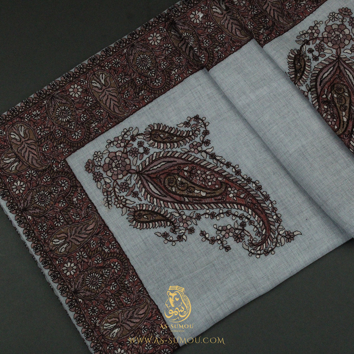 PREMIUM GREY AUTHENTIC YEMENI SHEMAGH SCARF SE144