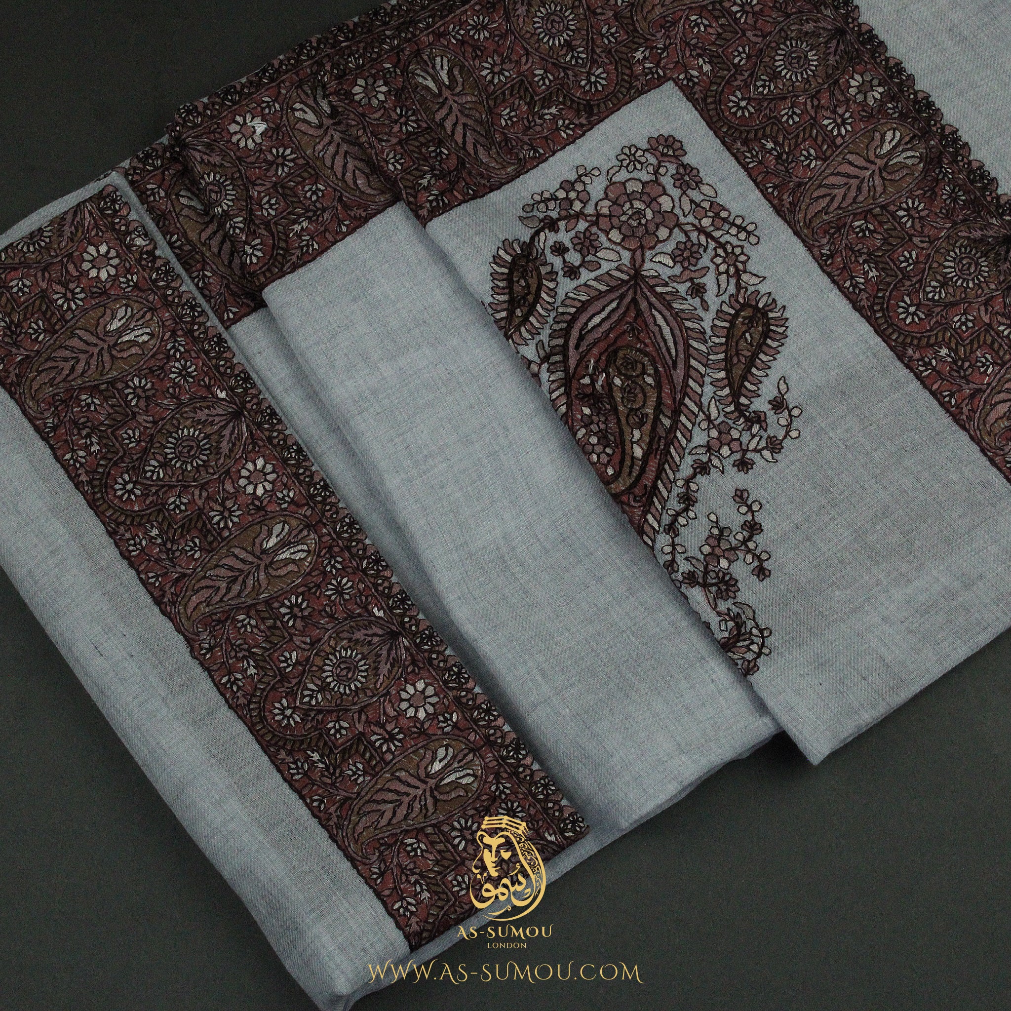 PREMIUM GREY AUTHENTIC YEMENI SHEMAGH SCARF SE144