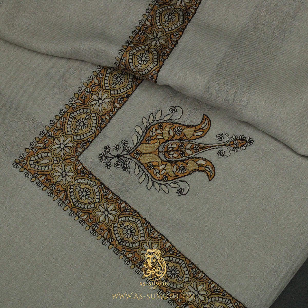 PREMIUM GREY AUTHENTIC YEMENI SHEMAGH SCARF SE141